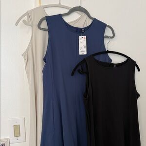 Uniqlo Navy, Black and Cream Maxi Dresses